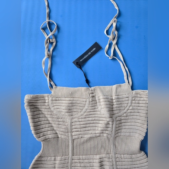 Manier Du Voir Knit MINI DRESS - BEIGE - Picture 5 of 9